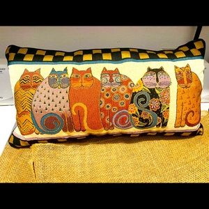Vintage Laurel Burch 6 Cats Pillow